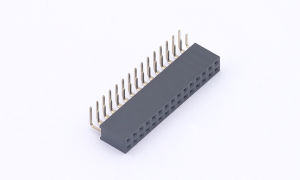 Female Header 2.54mm ,Double row ,30Circuits ,90° Angle(DIP) ,Gold flash ,PA6T
