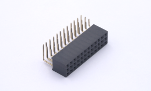 Female Header 2.54mm ,Three row ,36Circuits ,90° Angle(DIP) ,Gold flash ,PA6T