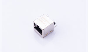 RJ45 Connector 180°Vertical ,1Port ,3μ" ,Black ,L:yellow,R:green ,