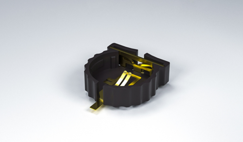 TXGA研發生產的紐扣電池座具有抗腐蝕，耐沖擊等特點。表面貼裝后，產品高度僅4.4mm，可有效節省安裝空間，為各類便攜式微型儀器提供堅固靈活的電池連接。