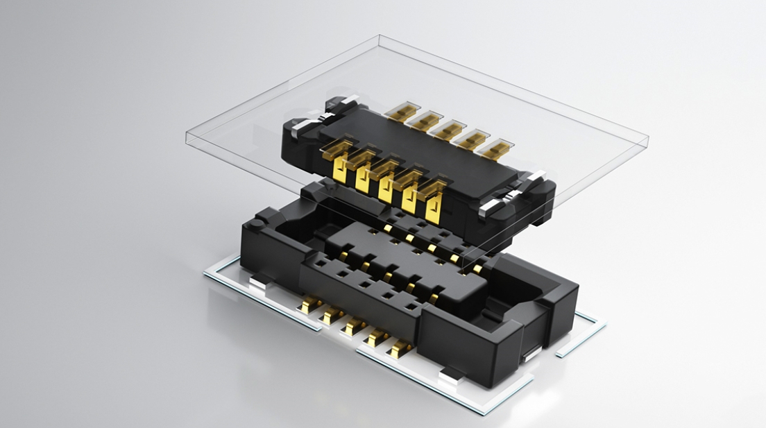 The core advantage of TXGA board to board connectors lies in the annular groove dual contact structure, with a contact spacing of 0.4mm, and the combined height after surface mounting is compressed to only 0.8mm.
