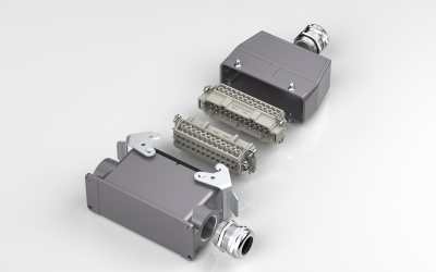 TXGA heavy-duty connector (rectangular), with high power transmission capability, voltage carrying capacity up to 1000V, current carrying capacity up to 100A.