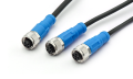 M12 CABLE  STRAIGHT  ENDED  UNSHIELED ,A-CODED ,3Circuits ,PLUG ,0° ,PUR ,2M