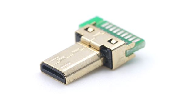 FHC04 Micro HDMI D-type 19Circuits ,MALE ,180° Vertical(Splint)