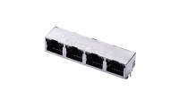 FRJ45011 RJ45  8P8C 90°Angle 4Ports(LED)